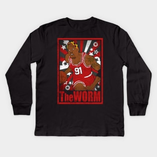 Rodman Basketball The Worm Chicago 91 Legend Kids Long Sleeve T-Shirt